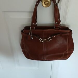Coach Women's   Brown Leather Tote Handbag